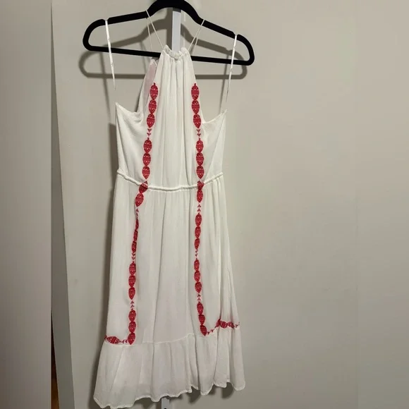 Lulu's White and Pink Midi Dress - Picture 4 of 5